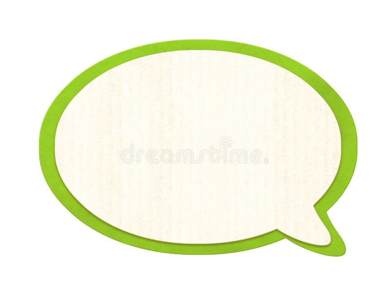 Empty comic speech bubble from recycled carton material. Sustainable development of strategy approach to zero waste, responsible royalty free stock photo