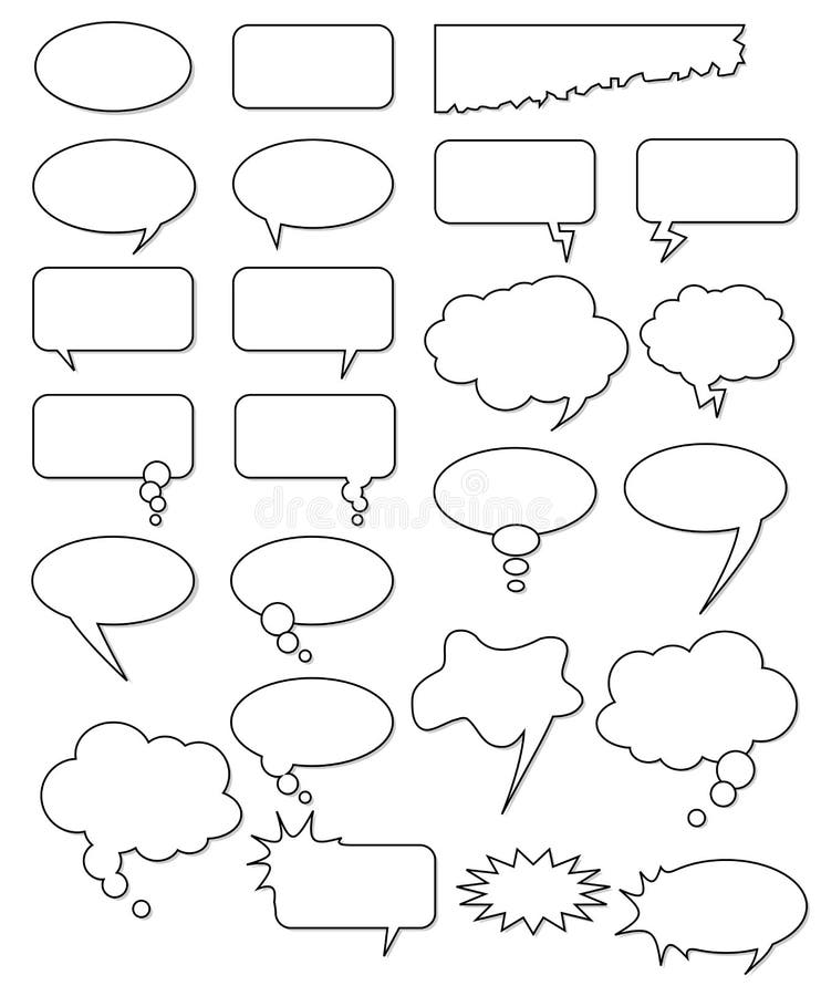 Bubble speech bubbles thought text cartoon set talk cloud message vector comic design dialog empty blank white clouds talking chat vector illustration