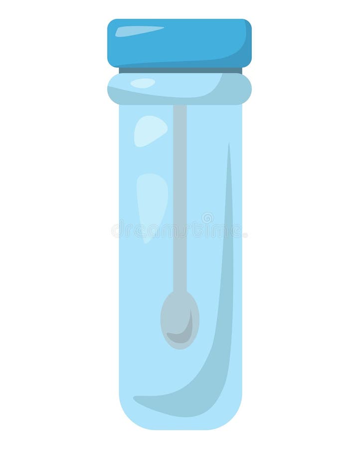 Empty container for stool samples, medical laboratory equipment royalty free illustration