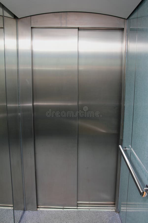 Empty contemporary elevator stock photo