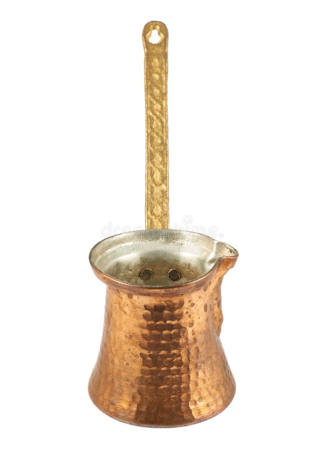 Empty Copper Cezve Isolated Stock Image - Image of aroma, background