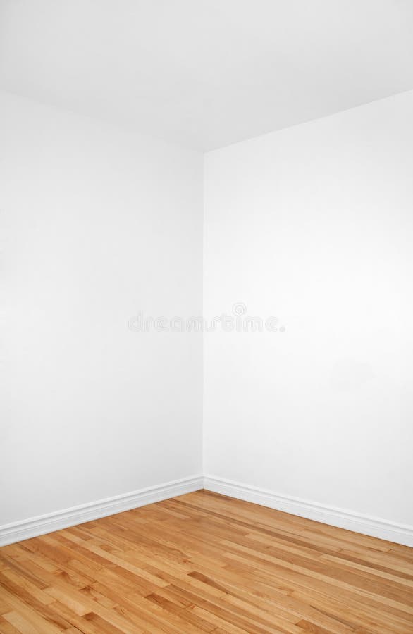 Empty Corner of a Room with Wooden Floor Stock Image - Image of corner ...