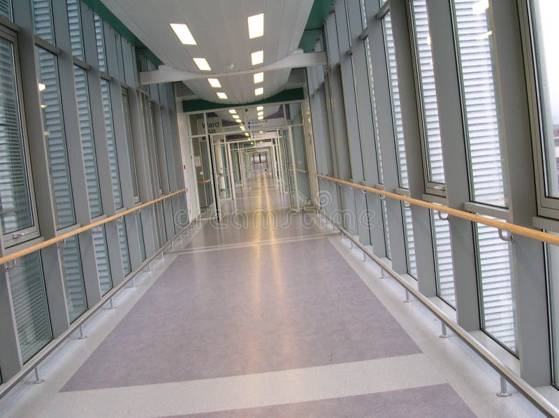 Empty corridor in a hospital stock image Empty corridor in a hospital stock image