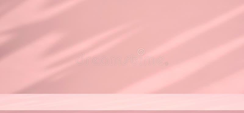 Empty Counter Table Mockup on Peach Fuzz Pink Color Trend 2024 Interior ...