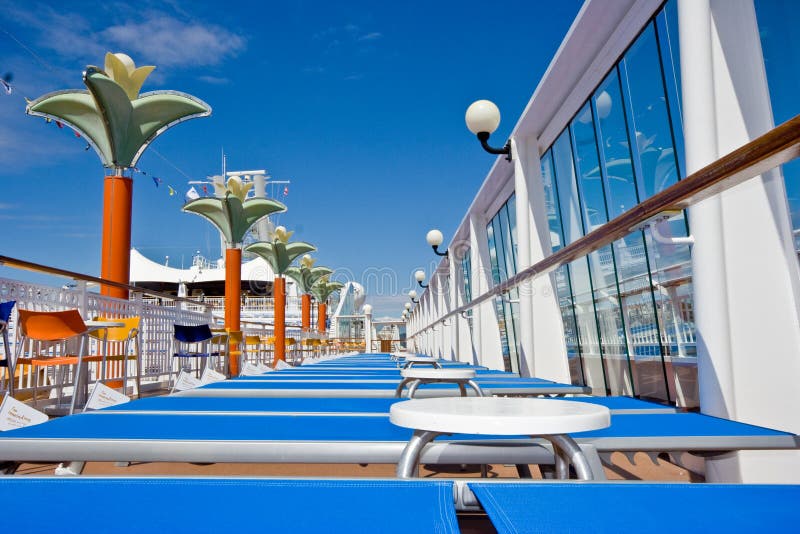 Empty Cruise Ship Deck Chairs