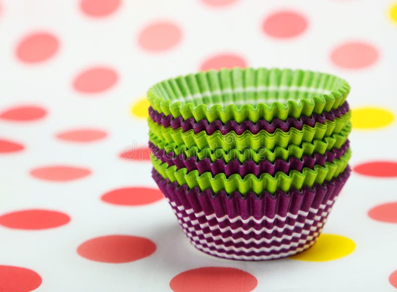 Empty cupcake cases stock photo. Image of purple, wrappers 51205326
