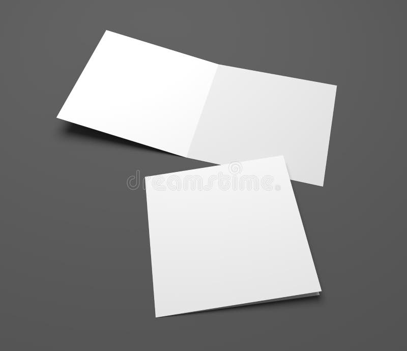 Empty 3d illustration open square greeting cards stock illustration