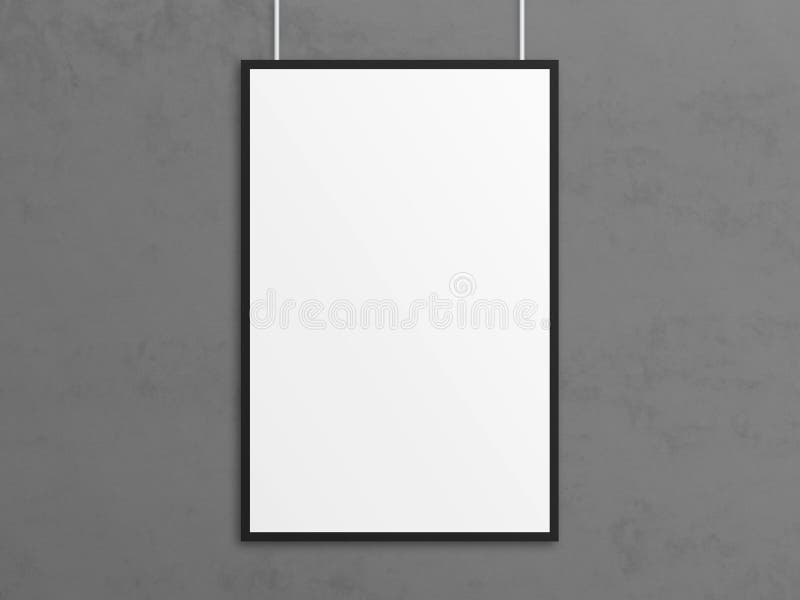 Download Empty 3d Illustration Tabloid Poster Mockup With Black Frame Stock Illustration Illustration Of Mockup Background 89793316
