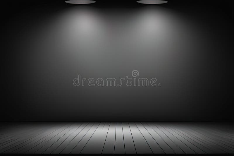 Empty Dark Room, Dark Background with Spotlights, Vector Illustration