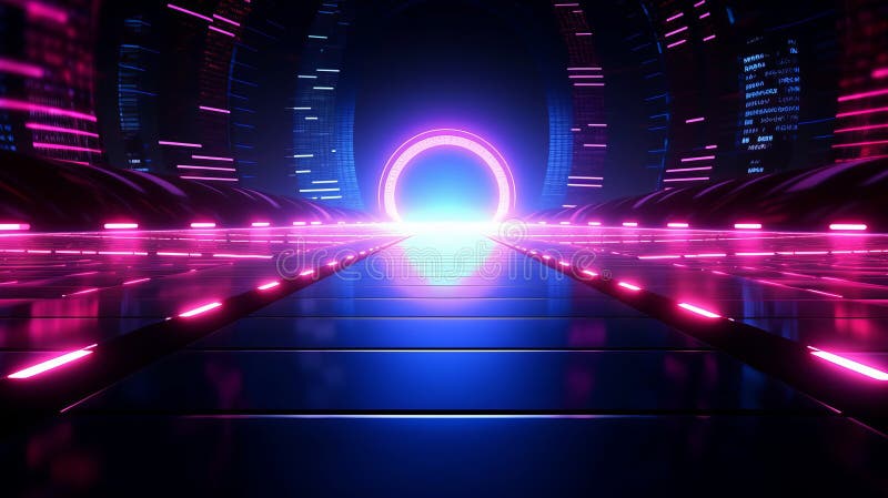 Geometrically correct science fiction background stock illustration
