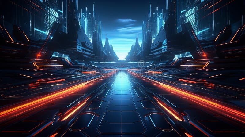 Geometrically correct science fiction background vector illustration