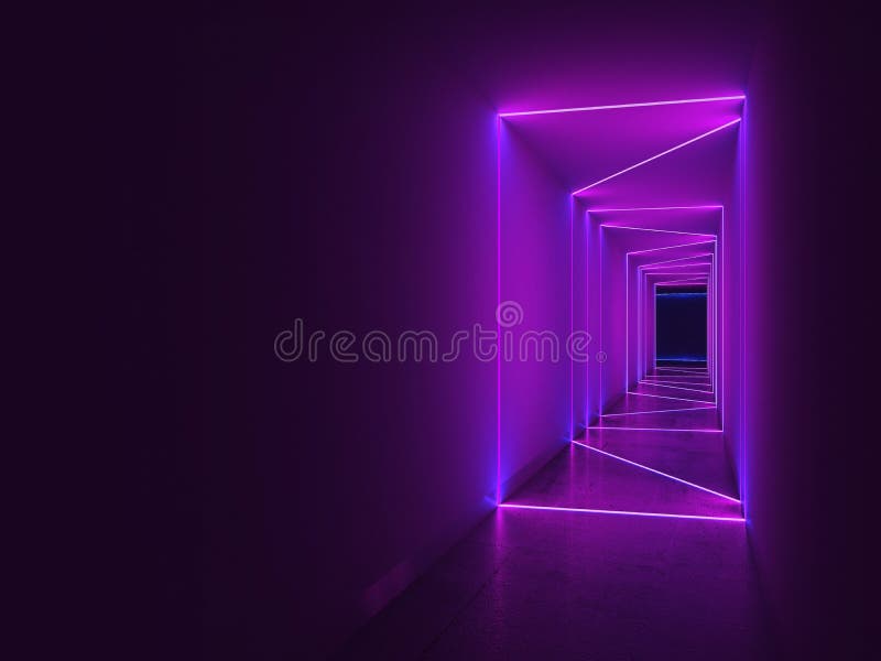 Empty Room An Dark Has Neon Pink Lights Inside Backgrounds