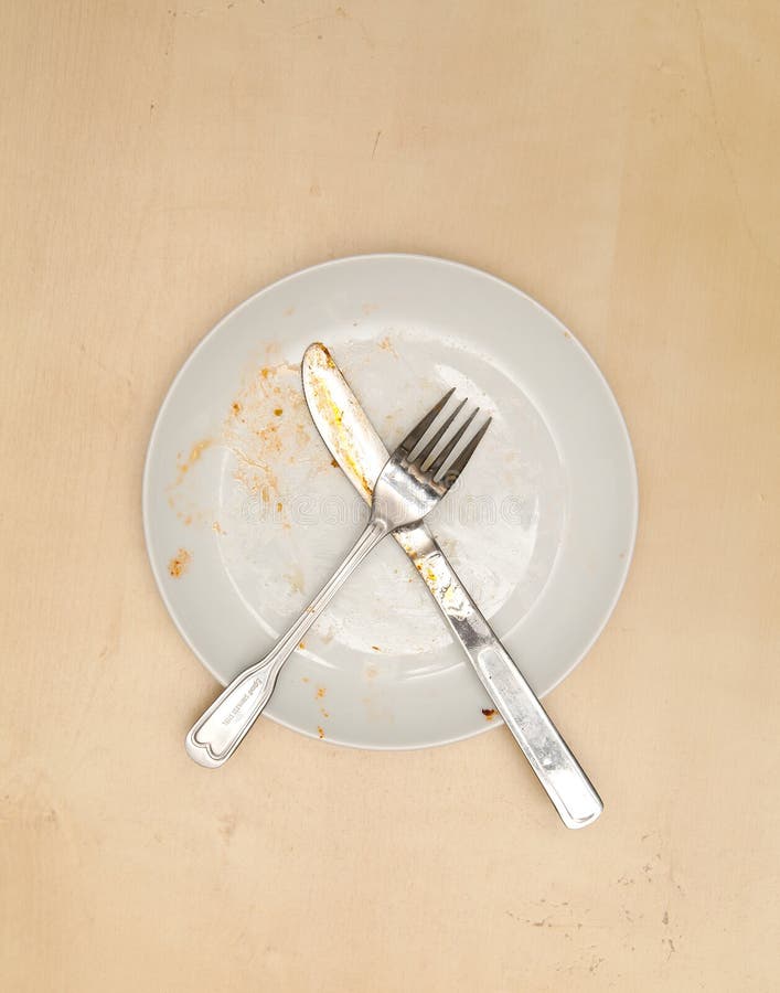 An empty dirty plate