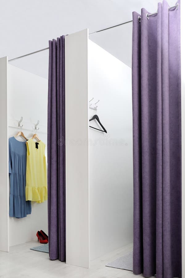 Empty Dressing Rooms in Fashion Store Stock Photo Image of clothing