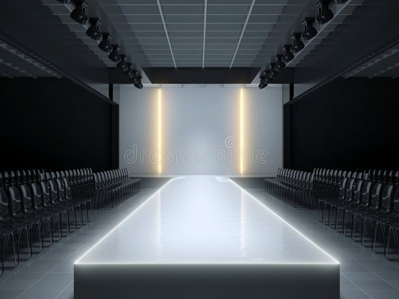 empty fashion show runway stage