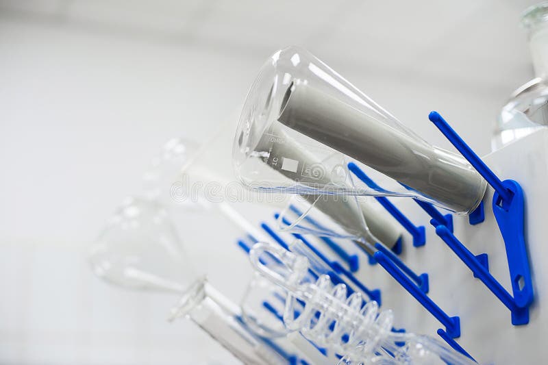 Empty flasks. Laboratory analysis equipment. Chemical laboratory, glassware test-tubes. stock photo Empty flasks. Laboratory analysis equipment. Chemical laboratory, glassware test-tubes. stock photo