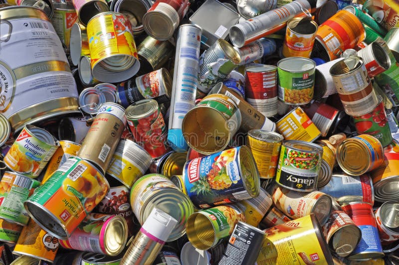 Empty Food Cans for Recycling Editorial Image Image of disposal