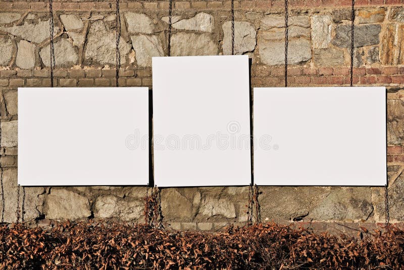 Empty frame on wall stock image.