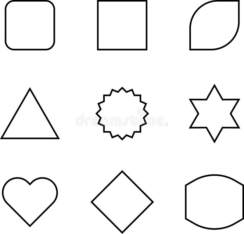 Empty geometric banners. Abstract bold shapes, minimalistic message balloon template. Various multicolored forms royalty free illustration