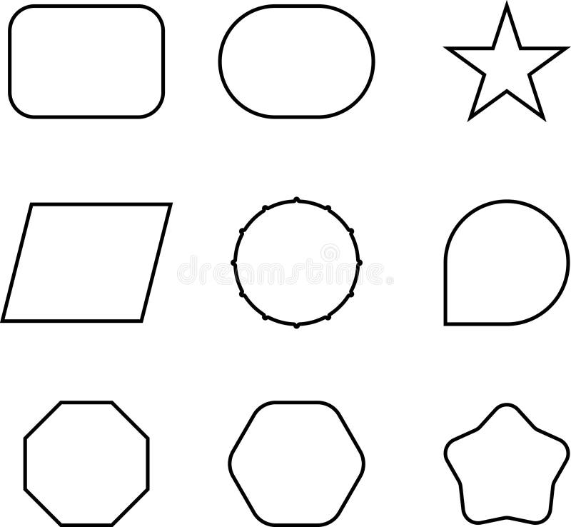 Empty geometric banners. Abstract bold shapes, minimalistic message balloon template. Various multicolored forms stock illustration
