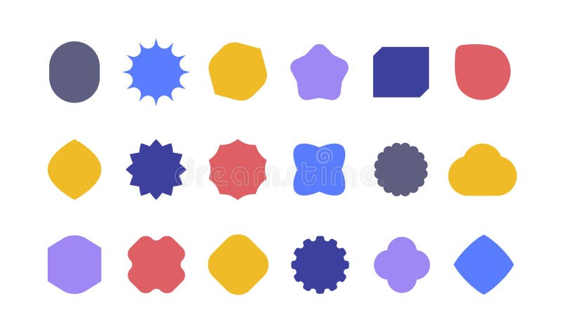 Empty geometric banners. Abstract bold shapes, minimalistic message balloon template stock illustration