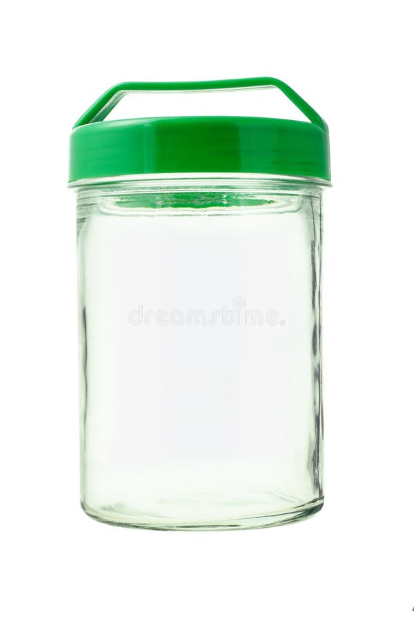 Empty glass jar stock image