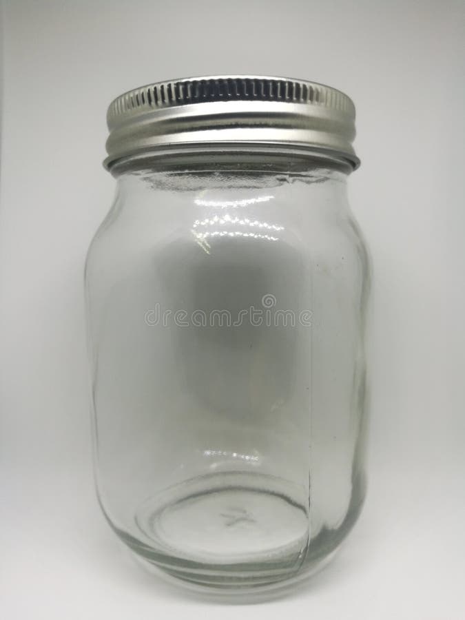 Empty glass jar stock image. Image of metal, transperant 100013947