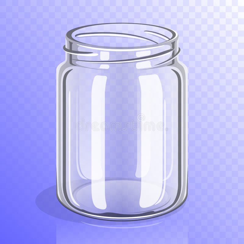 Empty glass jar mockup royalty free illustration