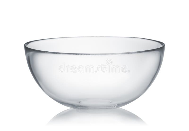 Empty  glass mixing bowl