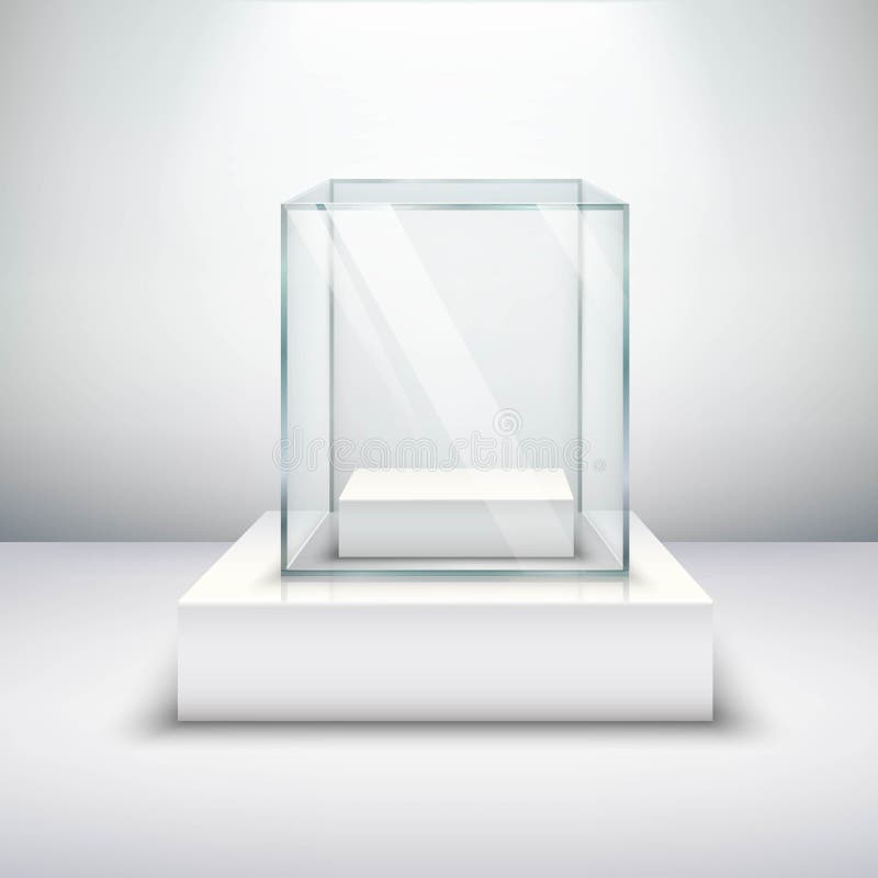 Empty Glass Showcase vector illustration