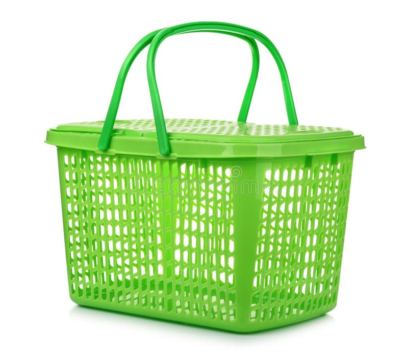 Empty green plastic basket stock image. Image of laundry 112497477