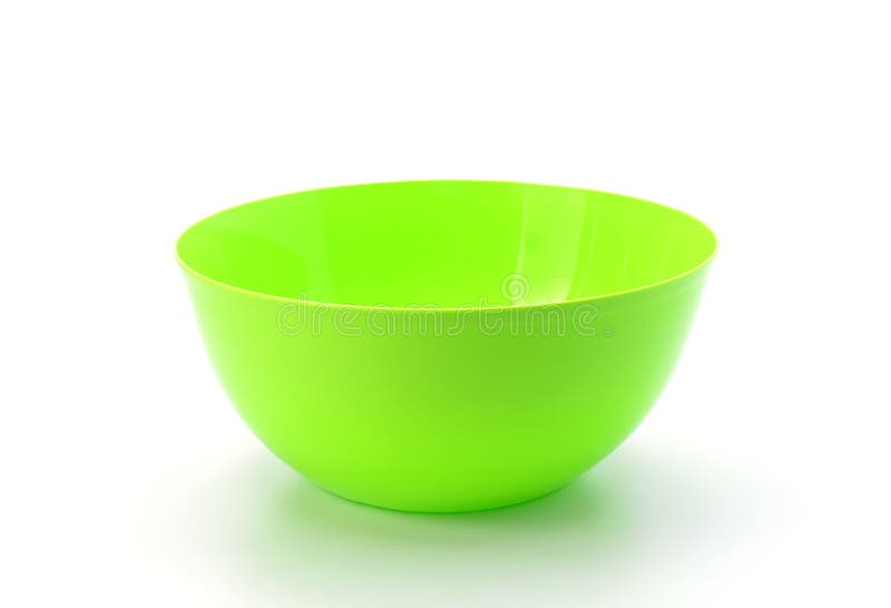 Empty Green Plastic Bowl Isolated on White Background Stock Photo Image of bowl, object 63621716