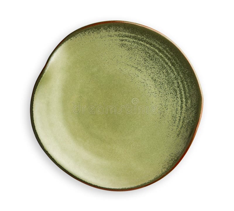 Empty green plate with wavy edge, Frilled plate in wavy pattern, View from above isolated on white background with clipping path royalty free stock photos Empty green plate with wavy edge, Frilled plate in wavy pattern, View from above isolated on white background with clipping path royalty free stock photos
