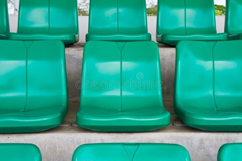 Empty green seats in stadium