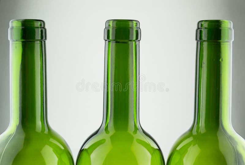 Empty Green Wine Bottles Isolated on White Stock Image Image of