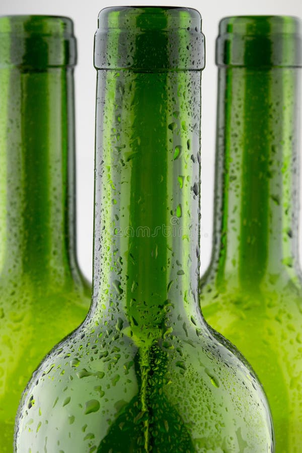 Empty Green Wine Bottles on White Stock Image Image of