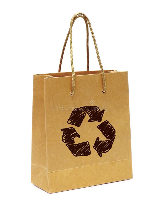 Empty Hand Bag from Recycle Paper Stock Image Image of storage