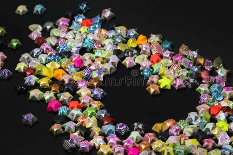 Empty heart shape by paper folding stars royalty free stock images