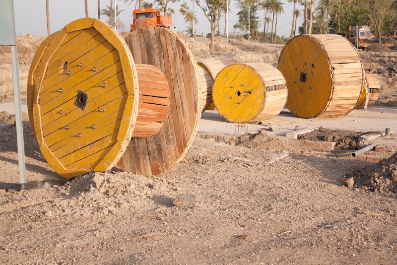Empty High Power Electric Cable Spool Stock Image Image of coil