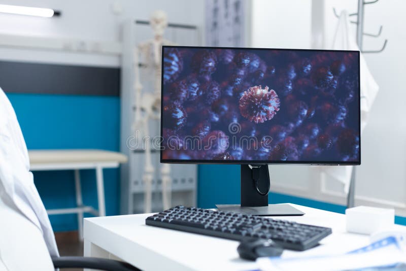 Empty hospital office room equipped with professional medical intruments royalty free stock photos