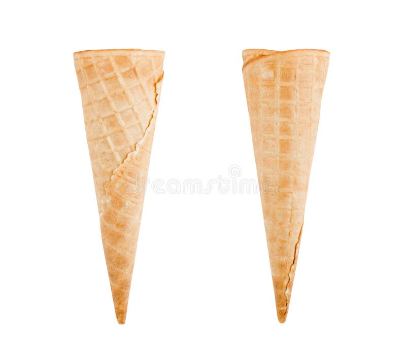 Empty Ice Cream Cone Isolated on White Background stock images Empty Ice Cream Cone Isolated on White Background stock images