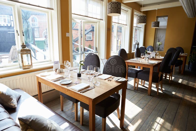 Empty Interior Of Contemporary Restaurant stock photos