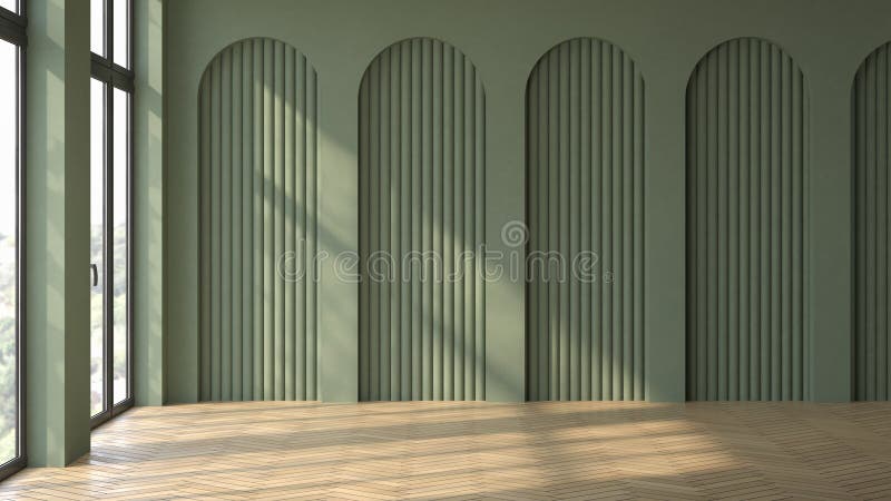 Empty interior room Memphis style 3d illustration vector illustration