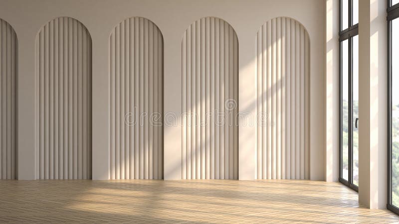 Empty interior room Memphis style 3d illustration vector illustration