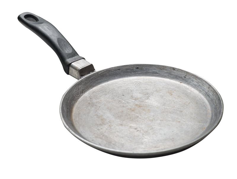 Empty Iron Pan with Isolated on White Background Stock Image - Image of ...
