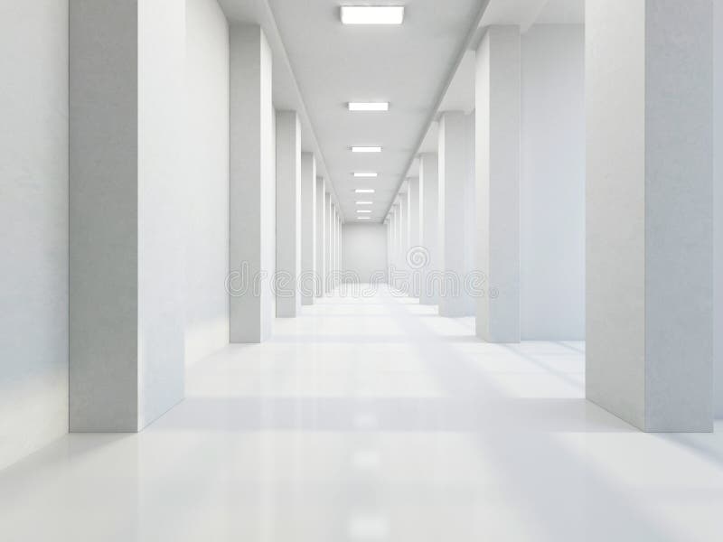 The empty long corridor royalty free illustration