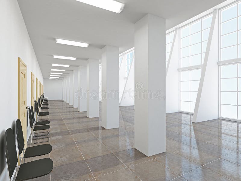 The empty long corridor royalty free illustration