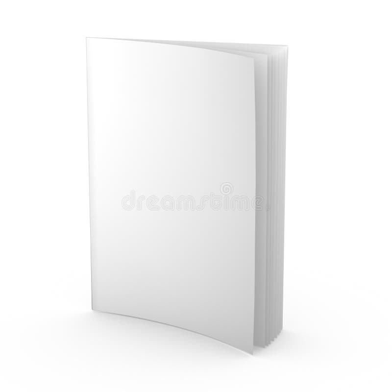 Empty magazine, newspaper, leaflet or any publication isolated standing 3d illustration blank template