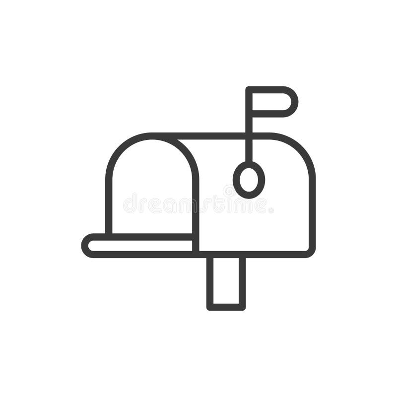 Empty Mailbox, icon in line design. Empty, mailbox, inbox, mail, no, message, vacant on white background vector. Empty stock illustration