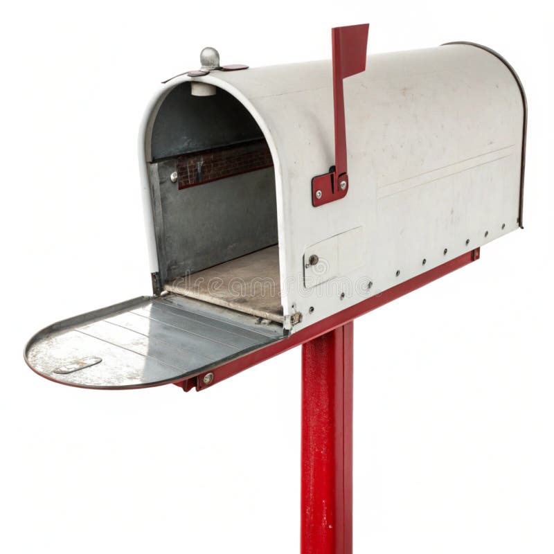 Empty mailbox isolated on white background stock illustration